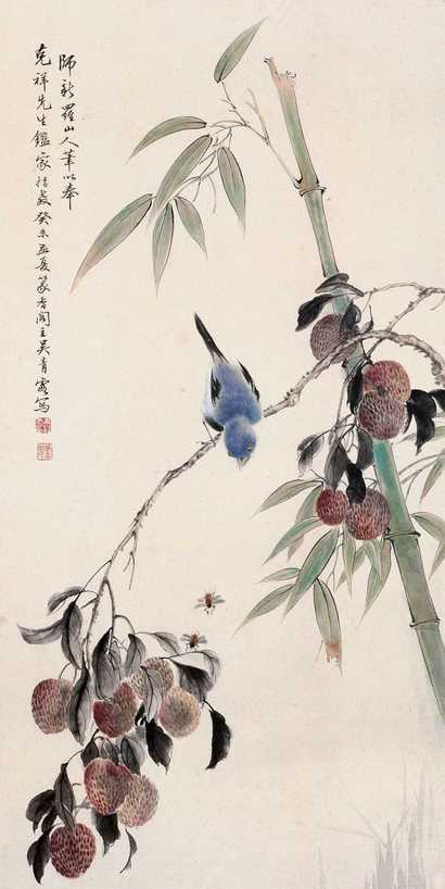 吴青霞 花鸟 镜心